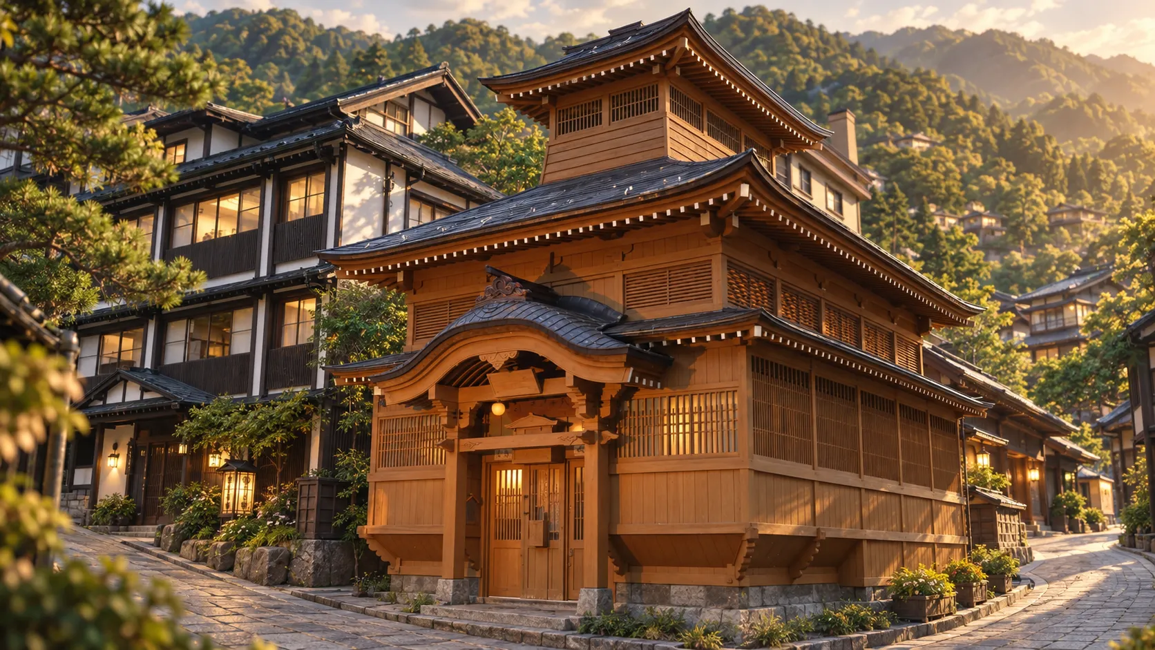 野沢温泉・大湯のAIデフォルメイメージ